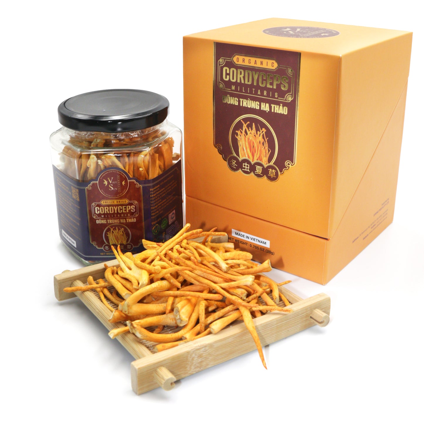 FREEZE DRIED CORDYCEPS - ĐÔNG TRÙNG HẠ THẢO - 20GR