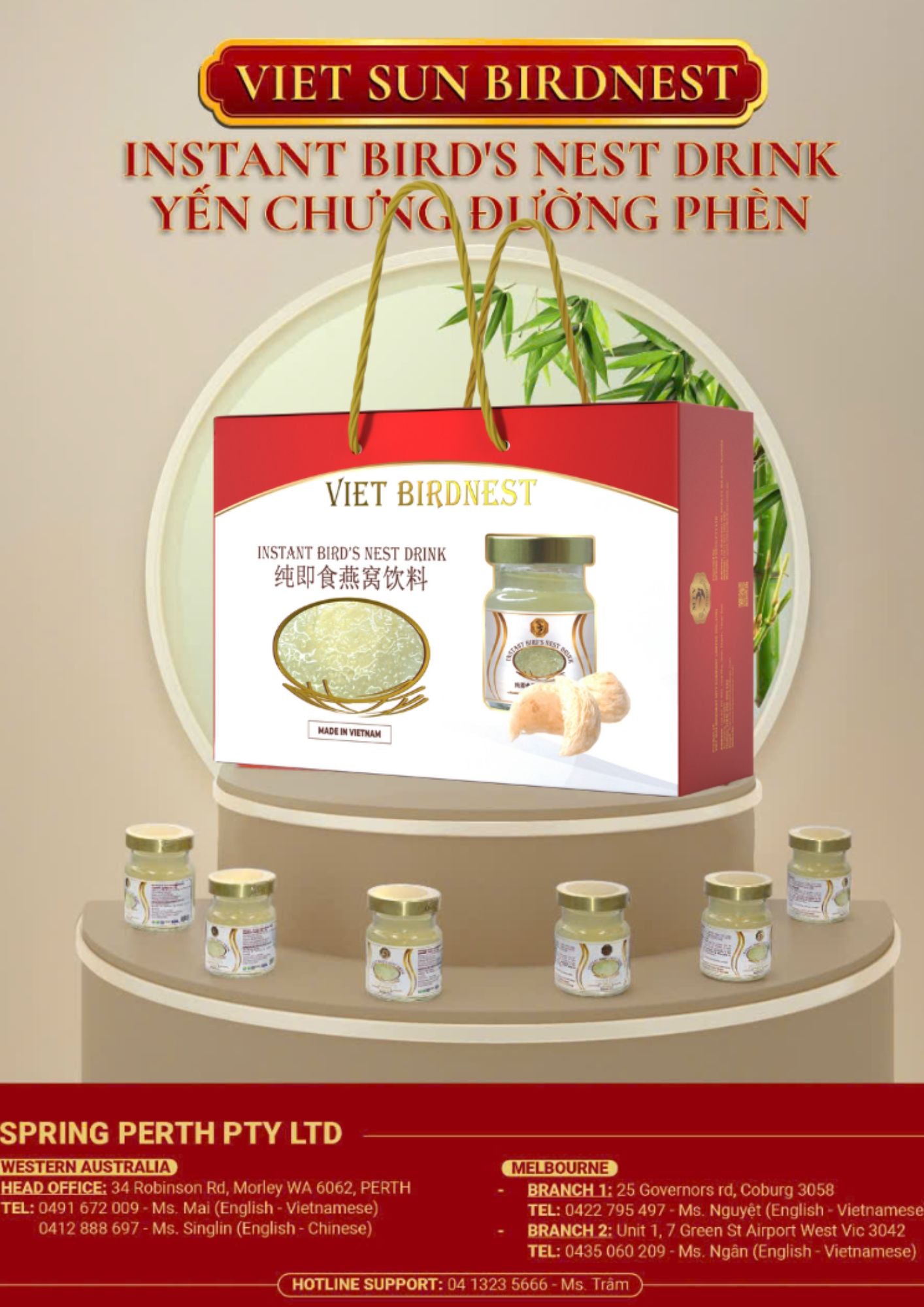 PROMOTION BUY 1 FREE 1 - BUY : Instant Bird's Nest Drink With Cordyceps 150ML FREE : NSTANT BIRD’S NEST DRINK WITH ROCK SUGAR 1.5gr - 6 bottle (YẾN HỦ ĐƯỜNG PHÈN 70ml 35 - 6 HỦ)