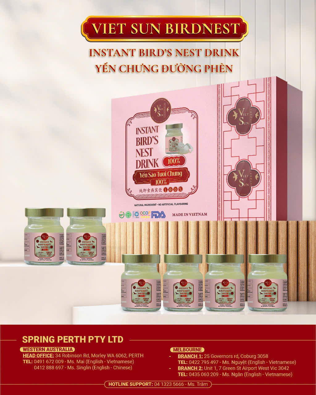 INSTANT BIRD'S NEST DRINK WITH ROCK SUGAR – 100%